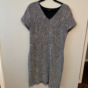 Banana Republic Navy & White Textured Dress